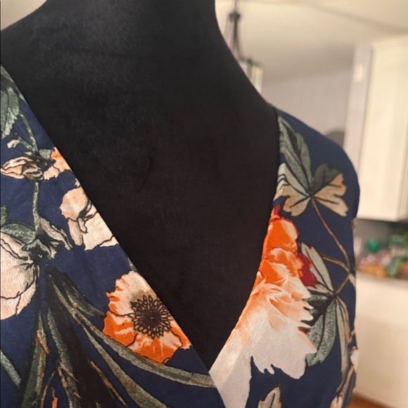 AX Paris Navy and Pink Floral Dress - Picture 7 of 7